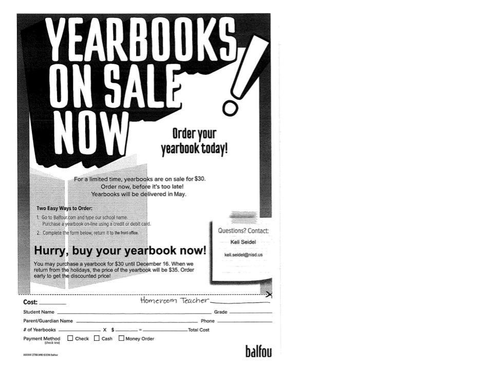 Yearbooks on Sale Now