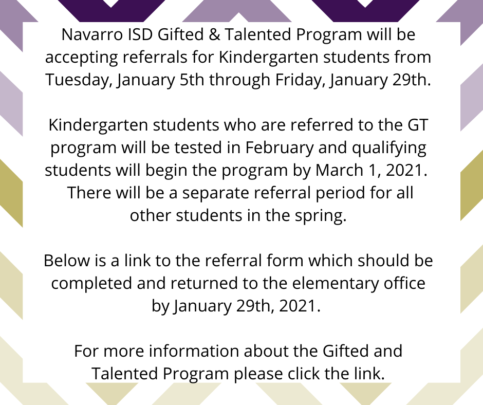 Kindergarten GT Referrals