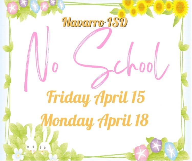 no school April 15 and 18